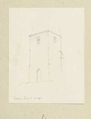Kirchturm von St. Laurentius in Seeheim