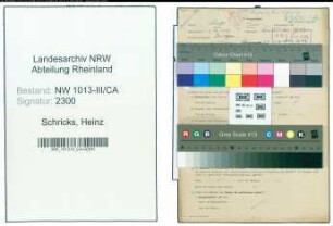 Entnazifizierung Heinz Schricks , geb. 05.10.1889 (Maurer)
