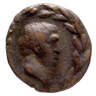 Bronzemünze der Kleopatra VII. und des Marc Anton