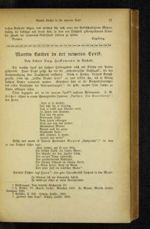 Martin Luther in der neueren Lyrik