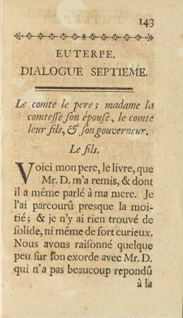 Euterpe. Dialogue Septieme.