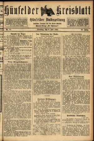 Ausgabe vom Dienstag, den 08. Juli 1924.
