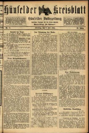 Ausgabe vom Dienstag, den 08. Juli 1924.