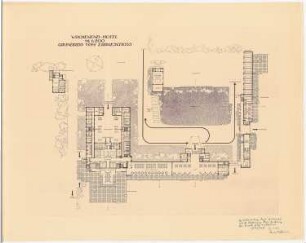 Wochenend-Hotel und Strandbad: Wochenend-Hotel: Grundriss 1:200