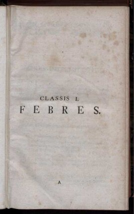 Classis I. Febres.