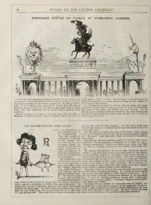 Proposed statue of Punch at Hyde-Park Corner; The Archæological Association