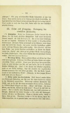 53. Cäsar und Pompejus. Untergang des römischen Freistaates