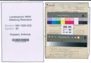 Entnazifizierung Antonius Koppers , geb. 17.10.1903 (Zollsekretaer)