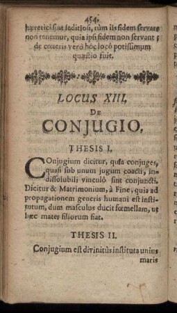 Locus XIII. De Conjugio.