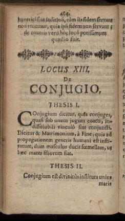 Locus XIII. De Conjugio.