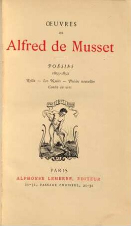 Oeuvres complètes de Alfred de Musset : édition ornée de 28 gravures d'après les dessins de M. Bida, d'un portrait gravé par M. Flameng d'après l'original de M. Landelle et accompagnée d'une notice sur Alfred de Musset par son frère. 2