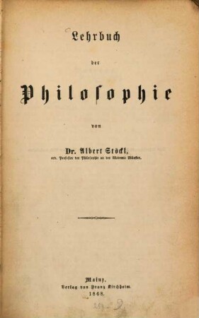 Lehrbuch der Philosophie