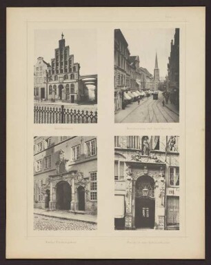 Tafel 32 Schifferhaus Breitenstrasse mit Jacobikirche Portal Füchtungshof Portal in den Schüsselbuden