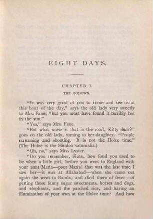 Eight days, 2