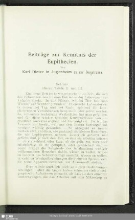 Beiträge zur Kenntnis der Eupithecien