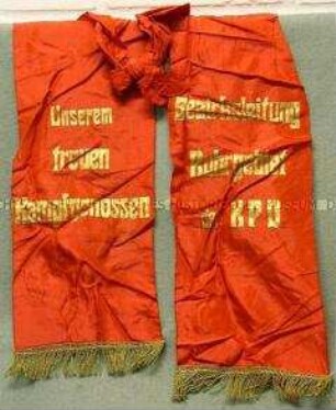 Kranzschleife der Bezirksleitung Ruhrgebiet der KPD