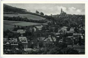 Oberschlema. Blick auf Oberschlema u. Schneeberg