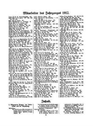 Mitarbeiter des Jahrganges 1912