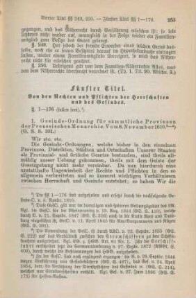 Fünfter Titel. Von den Rechten und Pflichten der Herrschaften und des Gesindes