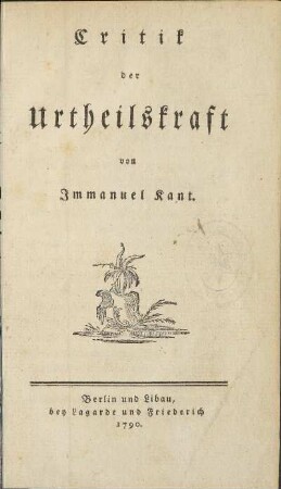 Critik der Urtheilskraft