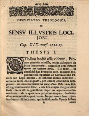 Disp. de sensu illustris loci Jobi 19,25 - 27