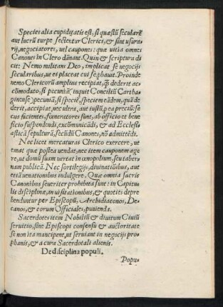 De disciplina populi.