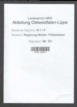 Polizeiverwaltung in Minden, Band 3