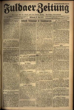 Ausgabe vom Mittwoch, den 17. Juni 1925.