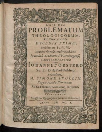 1,4/6: Problematum Theologicorum, Ex Decalogo, Decadis ...