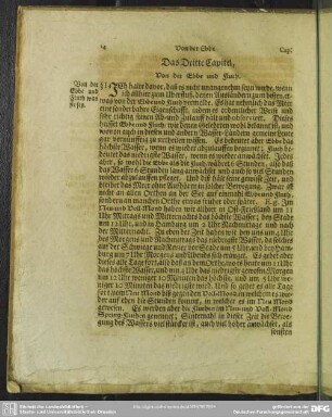 Das Dritte Capitel, Von der Ebbe und Fluth