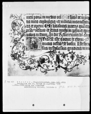Psalterium aus Sankt Ulrich in Augsburg — Initiale Q (uis est), darin Auferstehung Christi, Folio 171verso