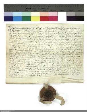 Revers Johann Martin Ludwigs von Schleifras bezüglich der Belehnung mit einem Anteil am Dorf Uttrichshausen durch Adalbert [von Schleifras], Abt von Fulda