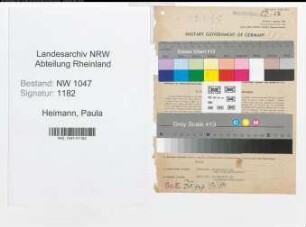 Entnazifizierung Paula Heimann , geb. 26.10.1911 (Lehrerin)