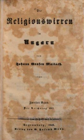 Die Religionswirren in Ungarn, 2. Der Reichstag 1843/44