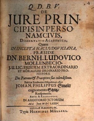 De iure principis in personam civis