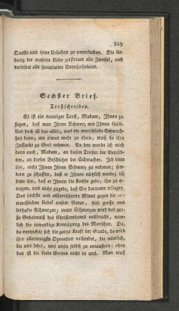 Sechster Brief. Trostschreiben.