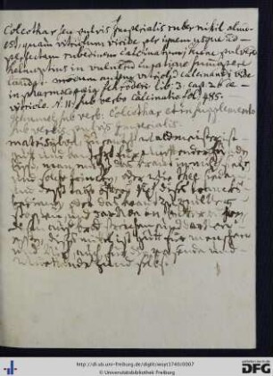 Handschriftliche Notiz.