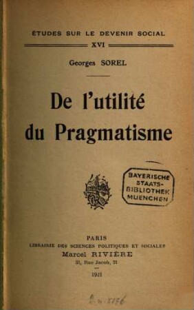 De l'utilité du pragmatisme