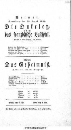 Die Onkeley, oder: das französische Lustspiel