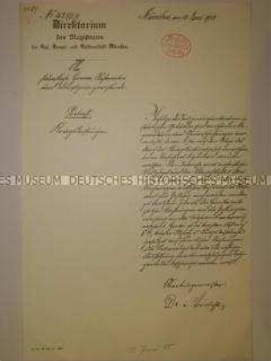 Kopie eines handschriftlichen Rundschreibens des Magistrats von München zu Kriegsleistungen