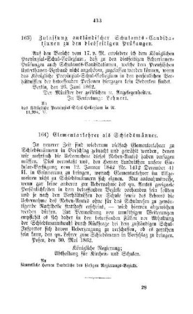 Elementarlehrer als Schiedsmänner : [IV. Seminarien, Bildung der Lehrer und deren persönliche Verhältnisse]