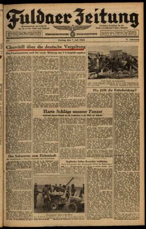 Ausgabe vom Freitag, den 07. Juli 1944.