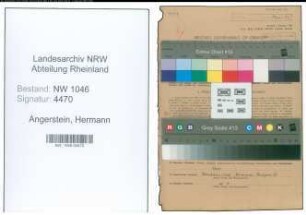 Entnazifizierung Hermann Angerstein , geb. 20.05.1898 (Ingenieur)
