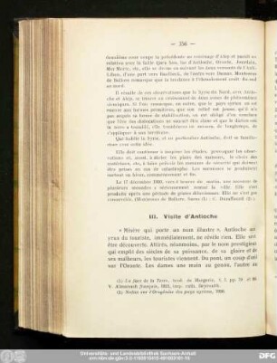 III. Visite d'Antioche