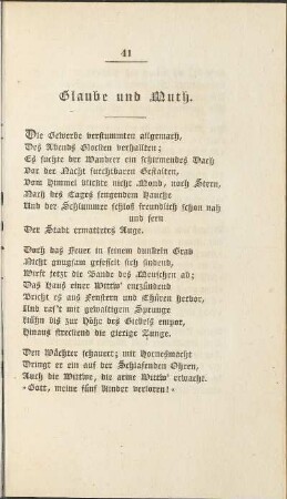Glaube und Muth