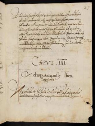 IV. De disputationibus Theologicis.