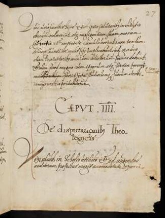 IV. De disputationibus Theologicis.