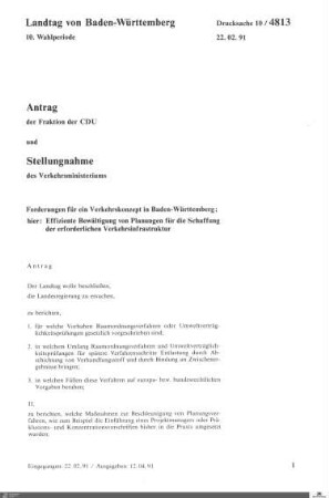 Antrag der CDU: Verkehrskonzept