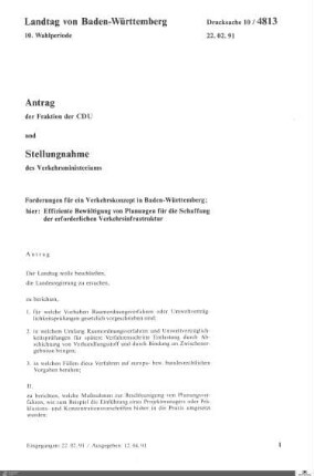 Antrag der CDU: Verkehrskonzept