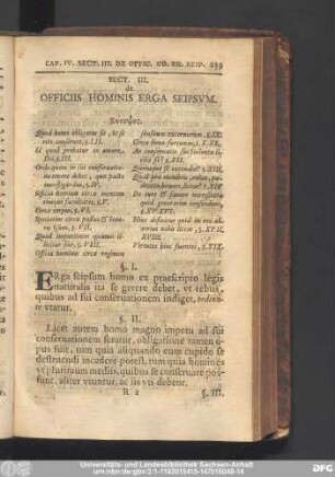 Sect. III. de Officiis Hominis Erga Seipsum.